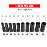 1/2 inch 10pcs 78mm Length Deep Impact Sockets Set 12.5mm Square Hole Electric Wrench Socket 10 12 13 14 15 17 19 21 22 24mm