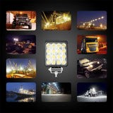 Mini 16LED 27W 48W LED Work Light Bar Square Spotlight 12V 24V Offroad LED Light Bar For Truck Offroad 4X4 4WD Car SUV ATV