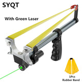 Straight Rod High Precision Telescope High Power Red Laser Flat Rubber Band Stainless Steel Outdoor Hunting Slingshot