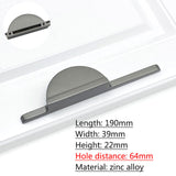 High Grade Cabinet Handle Modern Simple Semicircular Gold Pulls Wardrobe Door Knobs Zinc Alloy Household Hardware