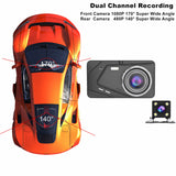 Full HD 1080P Dual Dash Cam 4.0 Inch LCD Screen Car Dash Cam DVR Front Camera and Rear View Cam 170 Degree Wide Angle