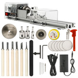 OPHIR Mini Lathe Machine Tool DIY Woodworking Wood lathe Milling machine Grinding Polishing Beads Drill Rotary Tool Set KD020W