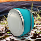 4pcs Silicone Folding Kettle Portable Field Camping Open Fire Coffee Tea Cassette Cooker Outdoor Camping Hiking Tableware Pot