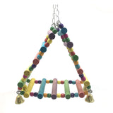 Parrots Toys Bird Swing Exercise Climbing Hanging Ladder Bridge Wooden Rainbow Pet Parrot Macaw Hammock Bird Toy With Bells