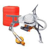 Desert Fox Backpacking Gas Stove Portable Folding Gas Burner Foldable Camping Cooker Stove with Box for Hiking,Rated Power 3500W