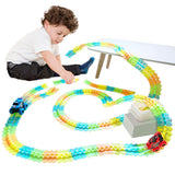 Glowing Race Track With LED Light Up Cars Race Car Track Sets Flexible Railway Assembled Track Birthday Gift For Childrens Toys