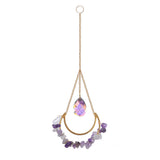 Crystal Sun Catchers Wind Chime Prisms Natural Stone Rainbow Chaser Moon for Garden Hanging Pendant Car Lamp Home Decor Gift