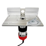 Aluminium Router Table Insert Plate w/ Miter Gauge Guide and Profile Fence Sliding Brackets for Woodworking Benches Table Saw