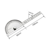 Stainless Steel Round Head 180 degree Protractor Angle Finder Rotary Measuring Ruler Machinist Tool 10cm  Ruler
