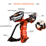 Powerful Slingshot with Wrist Rest Hunting Fishing Shooting Darts Steel Balls Laser Slingshot Stainless Steel Catapult Outdoor