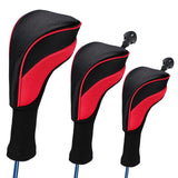 3Pcs/Set Golf Wood Cover Driver 1/ 3/ 5 Fairway Woods Headcovers Long Neck Head Covers For Golf Clubs Number Tag Interchangeable