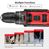 36V 12V Impact Cordless Drill Power Tools Wireless Drills Rechargeable Drill Set for Electric Screwdriver Battery Driller Tool