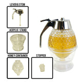 2pcs 200ml Honey Dispenser Acrylic ABS Syrup Dispenser Juices Honey Storage Pot Kitchen Tools Portable Honey Dispenser
