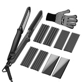 CkeyiN Hair Straightener Crimper Waver 4-in-1 Curling Crimping Flat Iron 4 Interchangeable Styling Tool Adjustable Temperature50