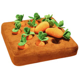 Pet Dog Chew Toy Sniffing Mat Carrot Doll Pull Out Radish Vegetable Field Plush Toy Parent Child Interaction Early Education