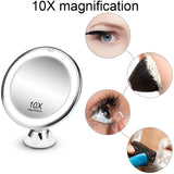 Makeup Mirror With 10x Magnifying Glass LED Light Emitting Flexible Makeup Mirror Portable Dressing Table Makeup Mirror