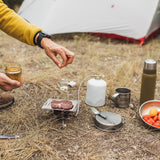 TOMSHOO Mini Stainless Steel Grill Pan Outdoor BBQ Picnic Grill Pan Cutting Chopping Board for Camping Backpacking Hiking