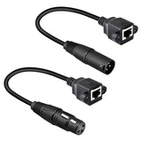 1 Pair XLR 3Pin To RJ45 Female Adapter Cable,XLR Male To RJ45 Network Connector Extension Cable Use Cat5 Ethernet