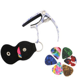 Blue and White Porcelain Guitar Capo,Pick Bag,Guitar Diacritical Clip for Acoustic Guitar,Ukulele,Acoustic Guitar Picks