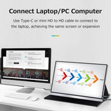 15.6 inch Portable Monitor IPS Screen 1920*1080 Resolution 170° Viewing Angle 60Hz Refresh Rate Wide Compatibility Silver