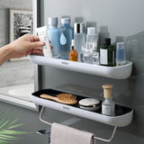 Adhesive Bathroom Shelf Organizer Wall Mounted Shampoo Spices Shower Storage Rack Holder Bathroom Accessories