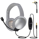 Microphone Cable Compatible Headphones with Volume Control Mute Switch Headset for PC Laptop PS4 PS5 Xbox One Game Earphone