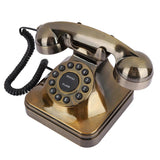 WX-3011 New Antique Bronze Telephone Dial Vintage Landline Phone Desktop Caller Home Office Vintage Retro Phone