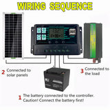 Solar Panel 220V Battery Charger 1000W Inverter USB Kit 10A Controller Solar Power System Home Grid Camping