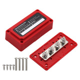 300A Bus Bars 12V-48V Heavy Duty Power Distribution Block 4X M8 5/16" Terminal Studs Red for RV Trucks Ships Yachts