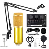BM800 Condenser Microphone Professional Live Podcasting Microphone with Sound Card for YouTube Subscribers PC Gaming Voice Skype