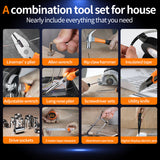 Household Tool Kit,SEYVUM 108-Piece,General Household Hand Tool Set with Hammer, Plier, Screwdriver ,with Carrying Tool Box