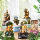 DIY Miniature Dollhouse Doll House Dust Cover With Furnitures Wooden House For kids Birthday Gifts Mood for Love Toys Cute Room