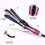 Professional 2 in 1 Hair Straightener Curler Tourmaline Ceramic Coating Fast Heat Flat Iron 28MM Curling Constant Temperature