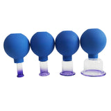 1 Boxed of 4pcs Vacuum Cupping Cups Portable Back Body Massager Suction Vacuum Can for Men (Blue)