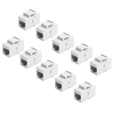 10Pcs RJ45 Connector Keystone Jack Cat6 Extension Coupler Ethernet Network LAN Cat 6 Coupler Jacks Extend Adapter