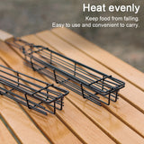 Portable Camping BBQ Grilling Basket Charcoal Grill Outdoor Grill Tool Picnic Portable Wood Handle Roasting Meat Accessories
