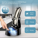 Professional rotary electric shaver wet dry beard electric razor for men rechargeable facial shaving machine with smart cleaner