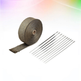 1PC Exhaust Heat Wrap 10m Heat Insulated Downpipe Tape Resistant with Stainless Steel Ties for Water Heater