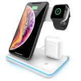 15w Vertical Multi-functional 3-in-1 Wireless Charger Fast Charging Station For Watch Mobile Phone Headset