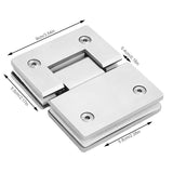 304/201 Stainless Steel Bathroom Clip Shower Room Glass Door Hinge 180 Degree Frameless Clamp Flat Fixtures Hardware ACCESSORI