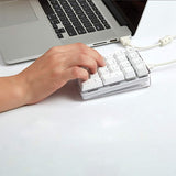 Mechanical Numeric Keypad GATERON Brown Switch Wired Gaming Keypad Crystal Case White Backlit 21 Keys Mini Numpad Keypad