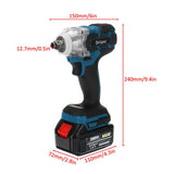 Drillpro 388VF Brushless Cordless Electric Impact Wrench 1/2 inch Power Tools 15000Amh Battery + Sleeve For Makita 18V Battery