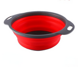 1PC Big Silicone Folding Colander Bowl Folding fruit basket Strainer Outdoor Camping Tableware Draining Bowl Portable Cookware
