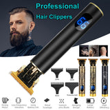 LCD Hair Clippers Professional Hair Cutting Machine Hair Beard Trimmer For Men Barber Electric Shaving T-Outliner Men