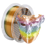 Silk PLA Rainbow 3d Printer Filament 1.75mm 1kg Silky Rich Luster Printing Materials Slik Like Multicolor Ramdon Print Material
