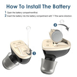 1 Pair Hearing Aid with Battery Audifonos Digital Voice Sound Amplifiers Mini Ear Aid for The Elderly Deafness Health Care