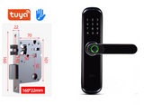 TUYA smart TT lock with one grip to open the door fingerprint password swipe card bluetooth wooden door electronic integrated