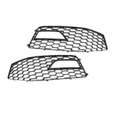 Fog Light Grilles Fog Lamp Frame For Audi A4 S-Line Front Bumper Gloss Black