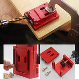 15° Pocket Hole Drill Guide Dowel Jig, Aluminium Oblique Hole Locator Drilling Kit Woodworker DIY Tools with 9mm Drill Bit