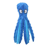 No Stuffing Plush Squeaky Plush Dog Toy Octopus Squid Dog Squeak Chew Toys Soft Sounding Indoor Interactive Ringing Paper Puppy